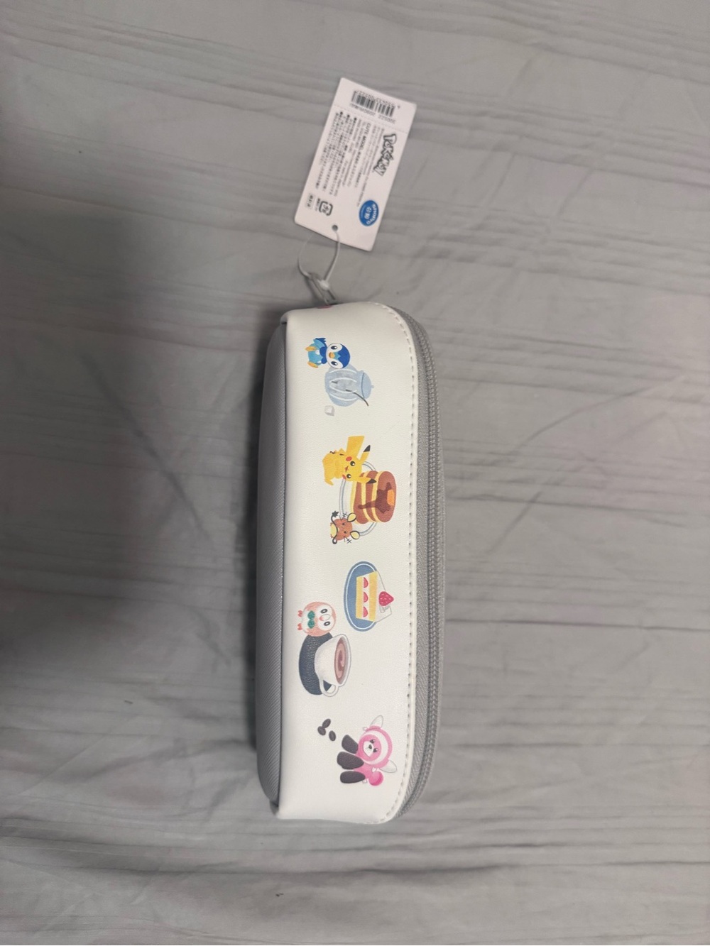 Kids White and Gray Pokémon Pencil Case with Character Prints